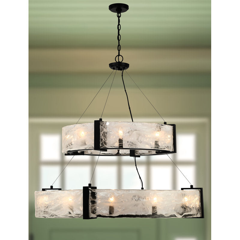 Cloud Break 20 - Light Steel Chandelier