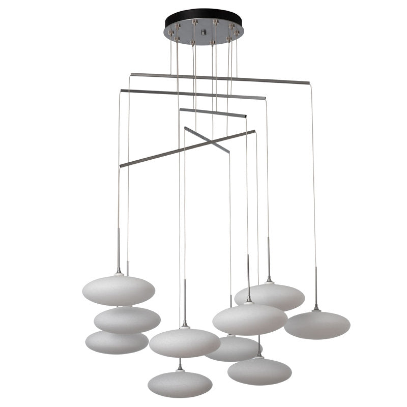 Clouds 10-Light Mobile Pendant - Sterling - Standard Overall Height