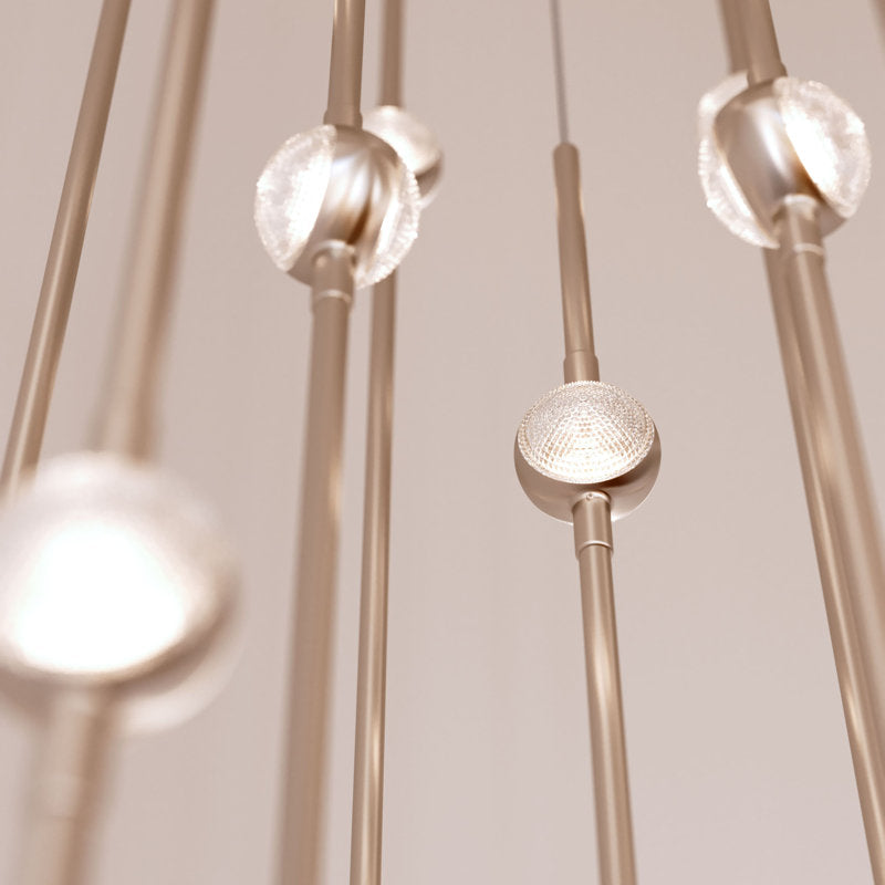 Constellation - Aries 12" Round LED Pendant - Espresso Black Fixture - Clear Faceted Acrylic Shade - 2700K - 120" Cable