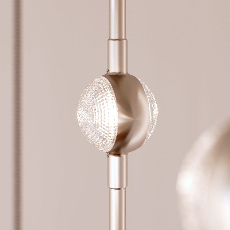 Constellation - Aries 12" Round LED Pendant - Espresso Black Fixture - Clear Faceted Acrylic Shade - 2700K - 120" Cable