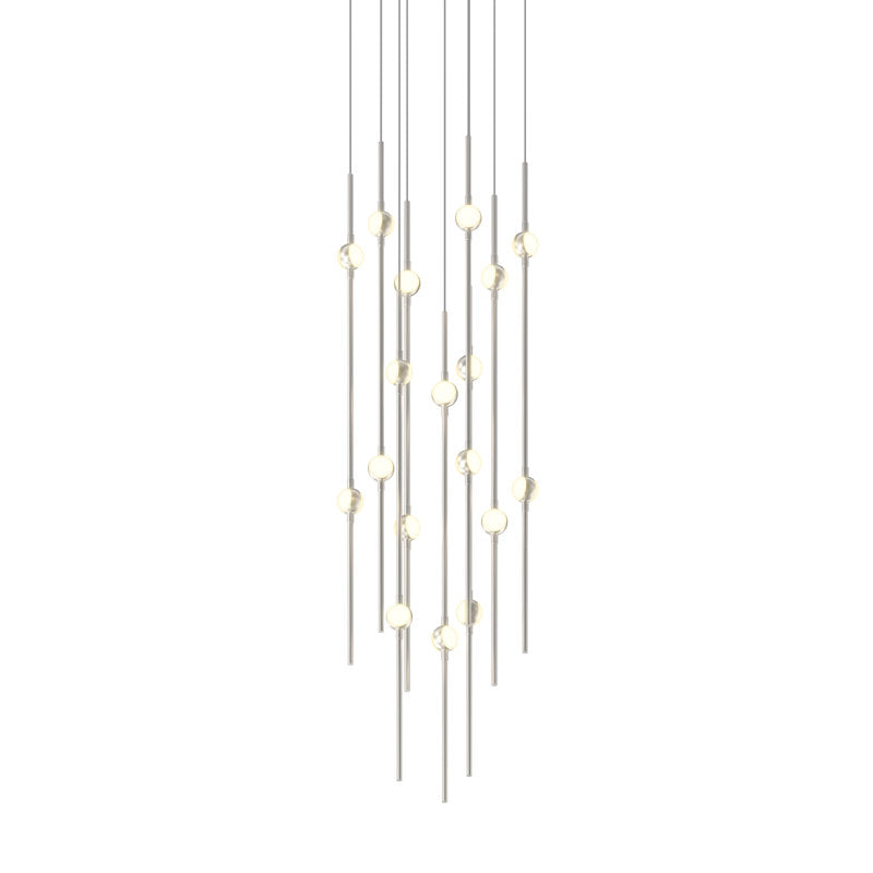 Constellation - Aries 12" Round LED Pendant - Espresso Black Fixture - Clear Faceted Acrylic Shade - 2700K - 240" Cable