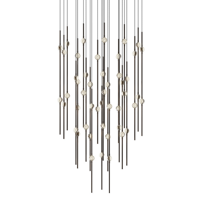 Constellation - Aries 25" Round LED Pendant - Espresso Black Fixture - White Optical Acrylic Shade - 2200K - 120" Cable