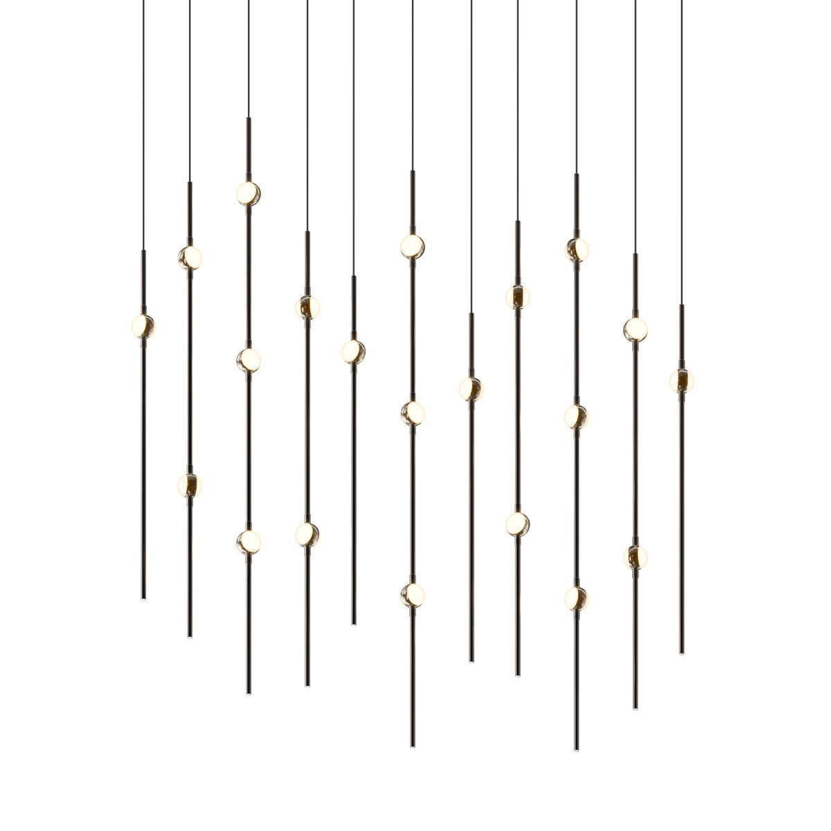 Constellation - Aries 36" Rectangle LED Pendant - Espresso Black Fixture - White Optical Acrylic Shade - 2200K - 240" Cable
