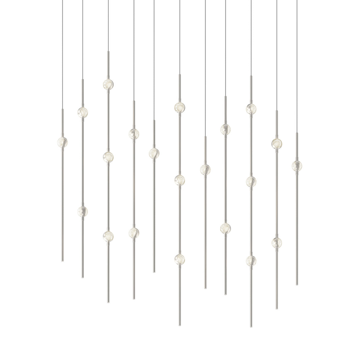 Constellation - Aries 36" Rectangle LED Pendant - Satin Brass Fixture - White Optical Acrylic Shade - 2700K - 240" Cable