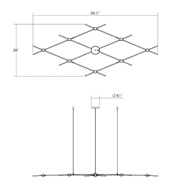 Constellation Aquarius 9 - Light LED Chandelier