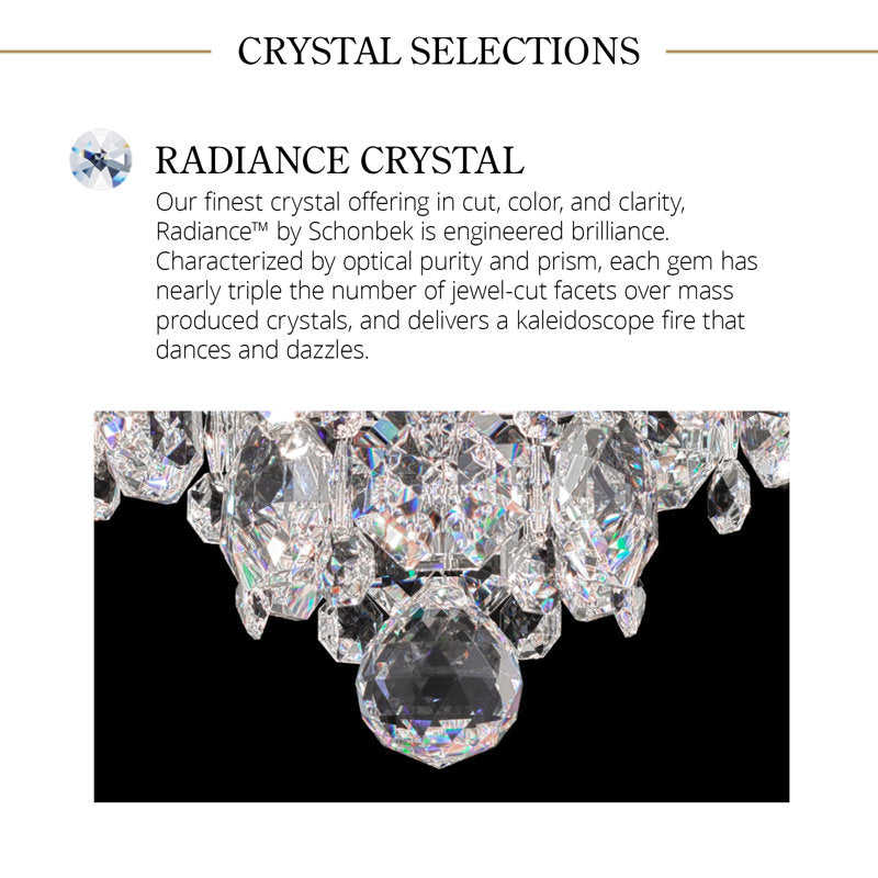 Crystal Empire 8 Light 30in x 38in Chandelier in Black with Clear Radiance Crystals