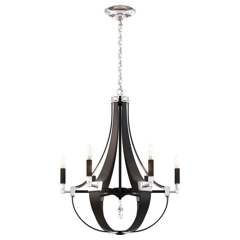 Crystal Empire 8 Light 30in x 38in Chandelier in White with Clear Radiance Crystals