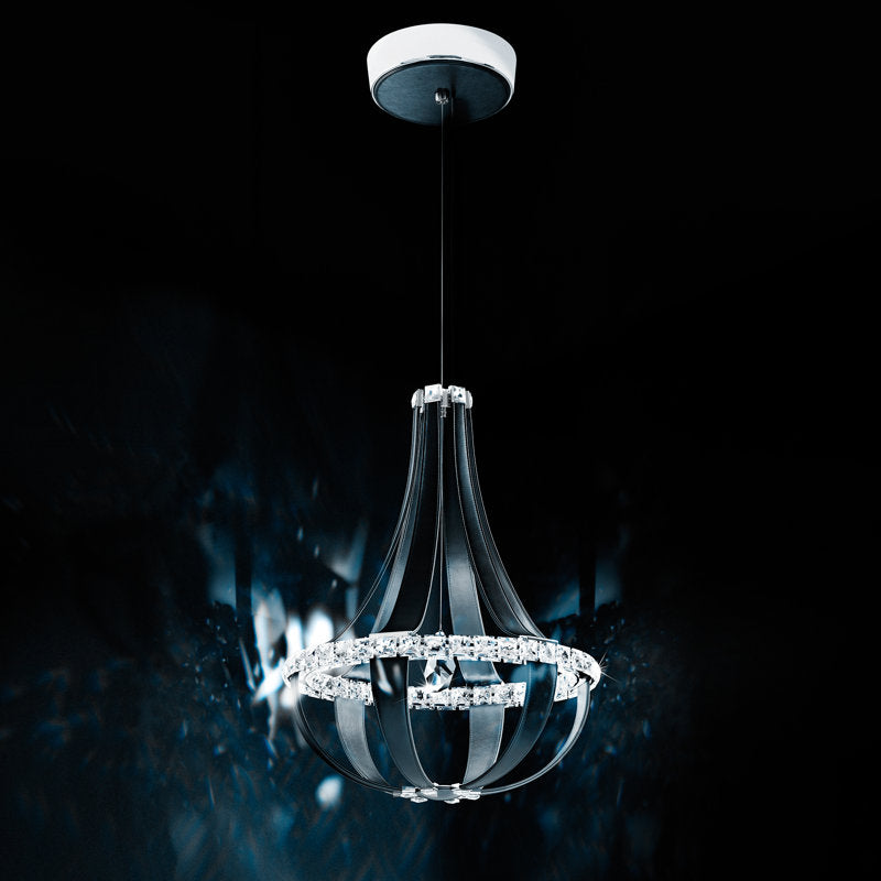 Crystal Empire LED 12 Light 20.5in x 27in Chandelier in White Pass with Clear Radiance Crystals