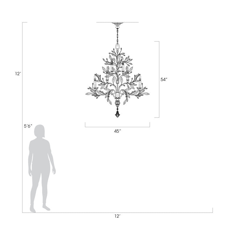 Crystal Laurel 16 - Light Crystal Chandelier