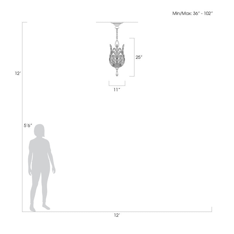 Crystal Laurel 3 - Light Pendant