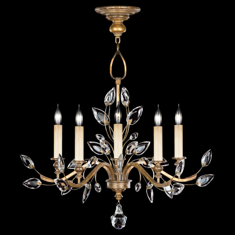 Crystal Laurel 5 - Light Glass Chandelier