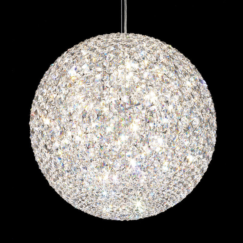 Da Vinci 18 Light 18in x 18in Pendant in Polished Stainless Steel with Clear Optic Crystals