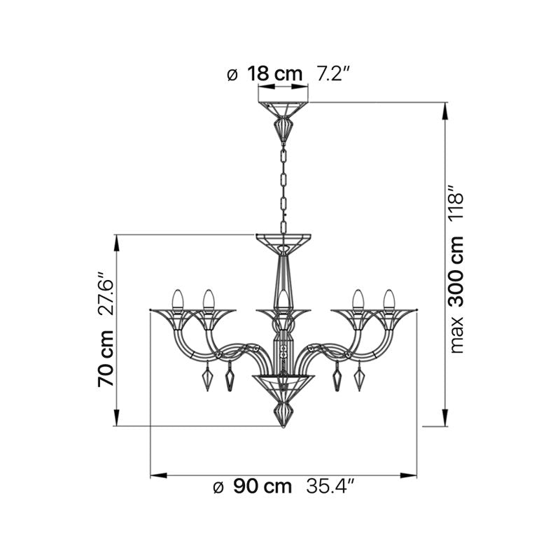 Dedalo 8 - Light Chandelier