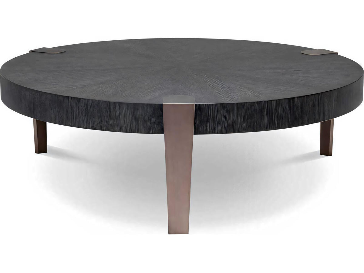 Oxnard Round Coffee Table in Charcoal Grey Oak Veneer