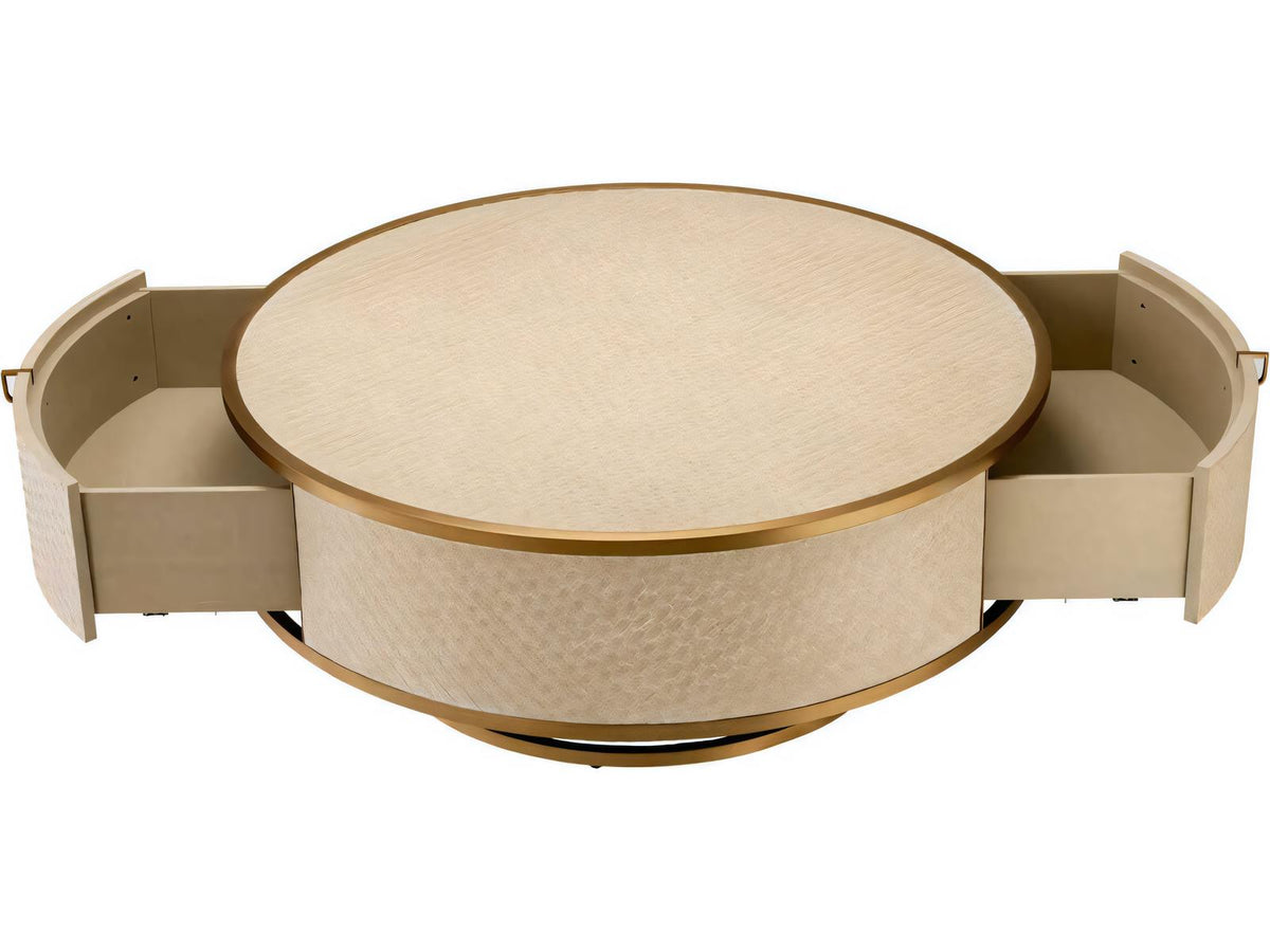 Napa Valley Woven Washed Oak Veneer Coffee Table