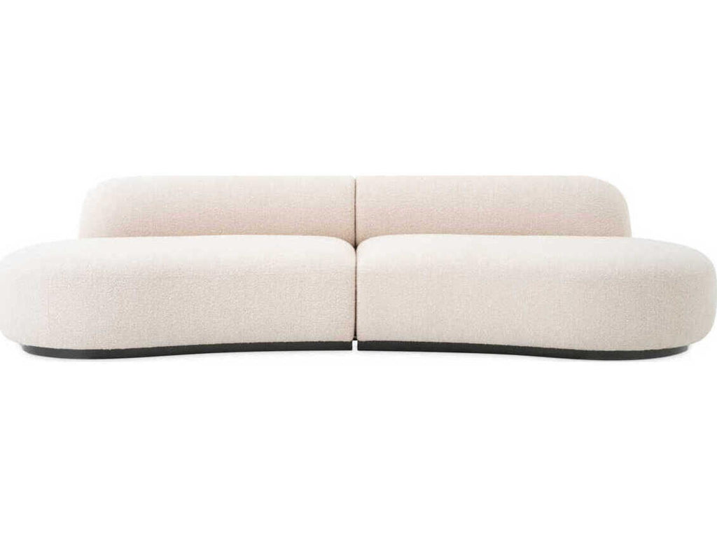Bj?rn S 3-Seat Boucl?? Cream Sofa with Black Base