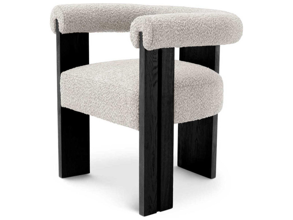Percy Hardwood Black Upholstered Arm Dining Chair