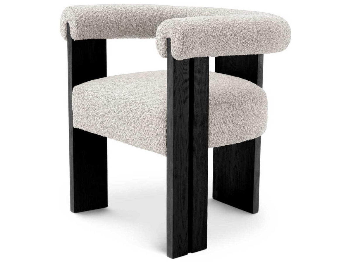 Percy Hardwood Black Upholstered Arm Dining Chair