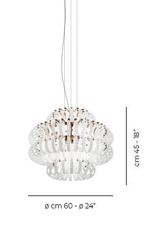 Ecos Suspension 60C White Striped Matt Bronze 2 E26 Ul