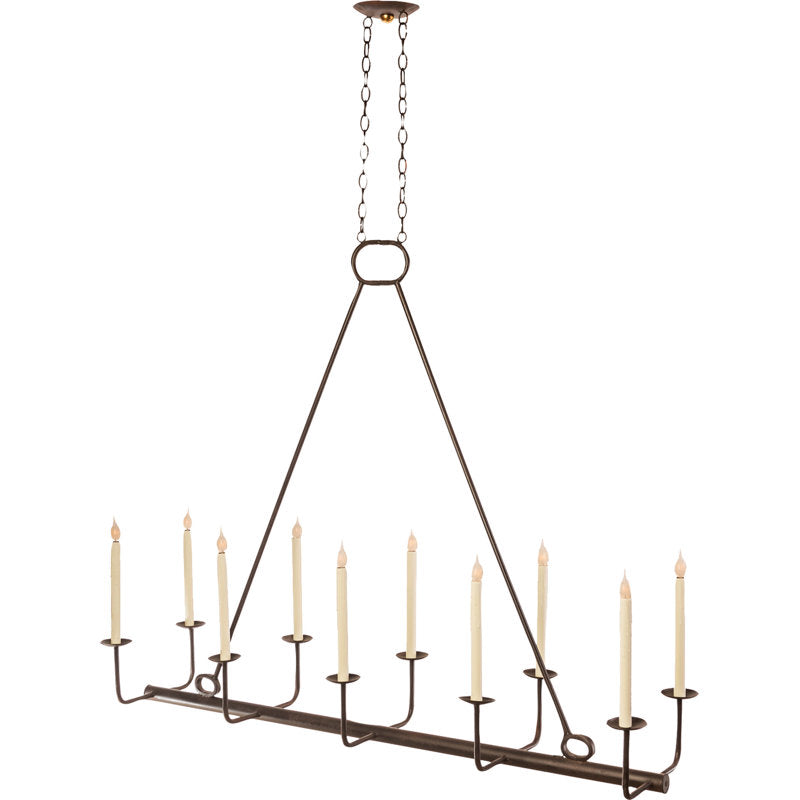 Elongated Round Bar Chandelier
