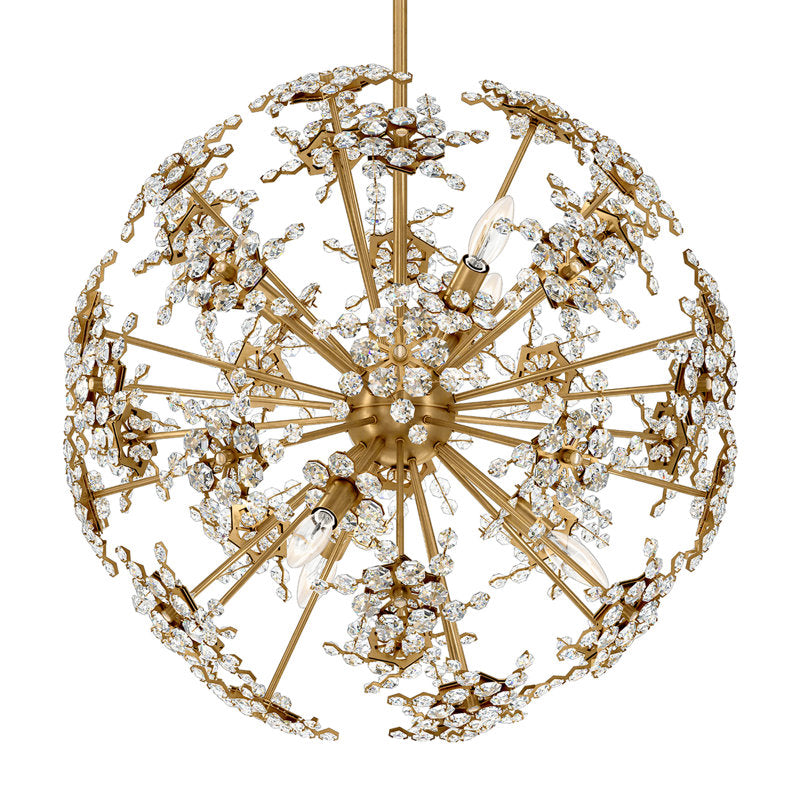 Esteracae 6 Light 24in x 24in Pendant in Heirloom Gold with Clear Radiance Crystals