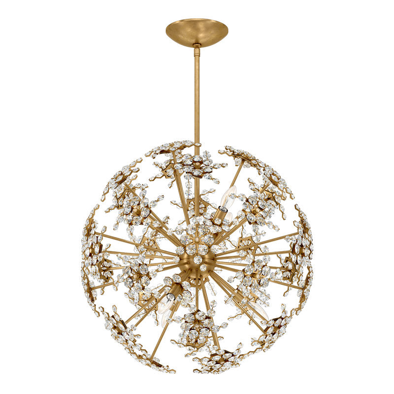 Esteracae 6 Light 24in x 24in Pendant in Heirloom Gold with Clear Radiance Crystals