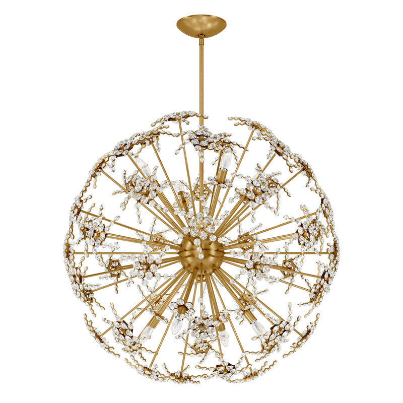 Esteracae 8 Light 36in x 36in Pendant in Black with Clear Radiance Crystals