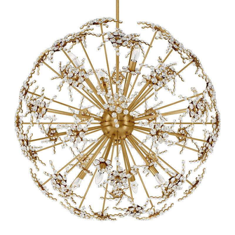 Esteracae 8 Light 36in x 36in Pendant in Black with Clear Radiance Crystals