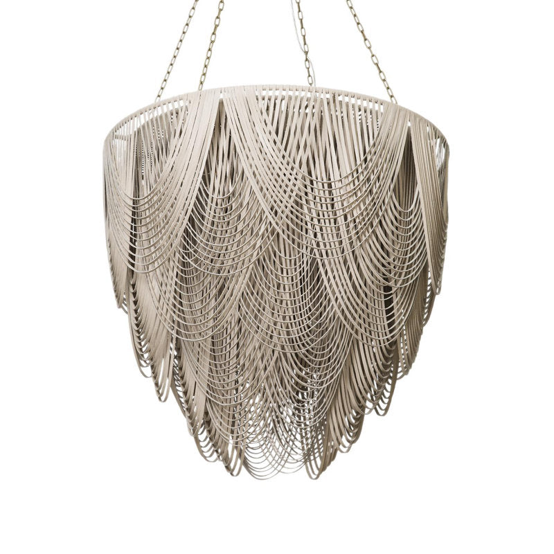 Extra Large Leather Fringe Flushmount Chandelier