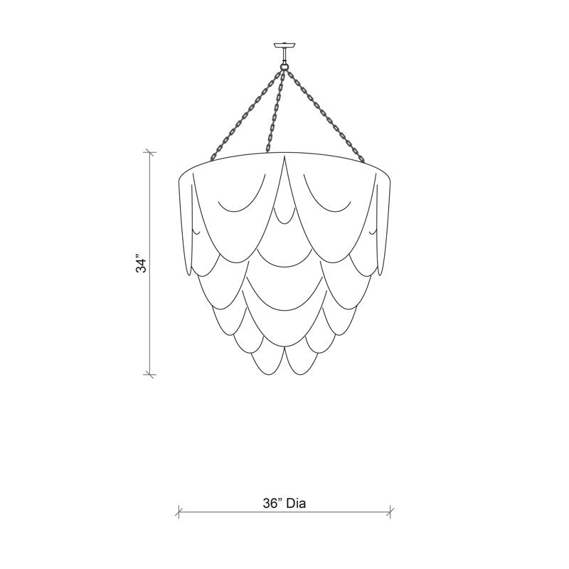 Extra Large Leather Fringe Flushmount Chandelier