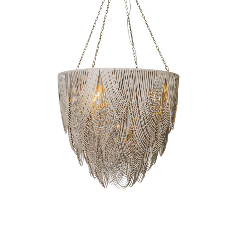 Extra Large Leather Fringe Flushmount Chandelier