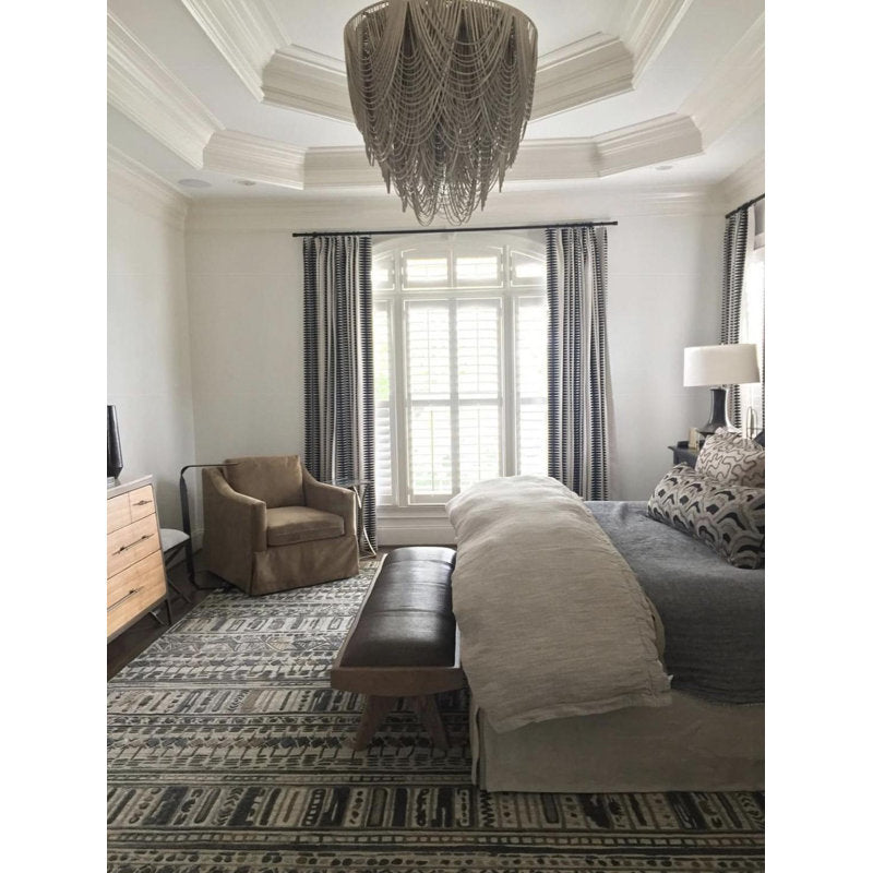 Extra Large Leather Fringe Flushmount Chandelier