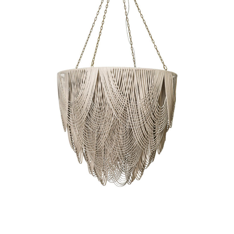 Extra Large Leather Fringe Flushmount Chandelier