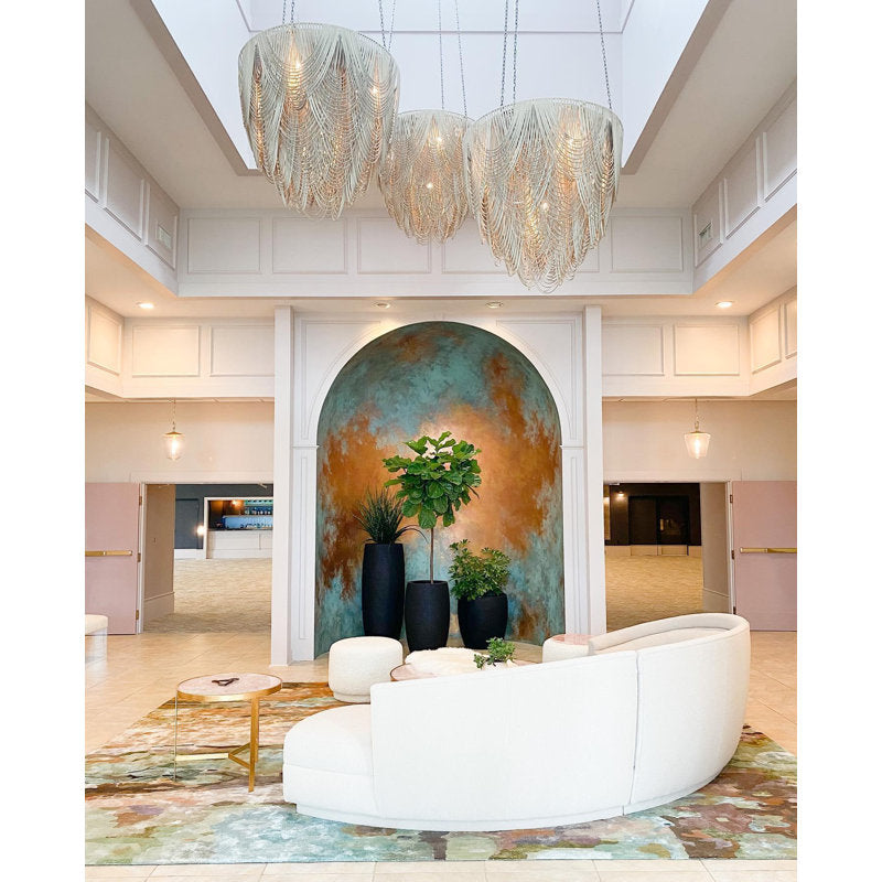 Extra Large Leather Fringe Flushmount Chandelier