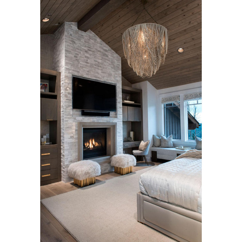 Extra Large Leather Fringe Flushmount Chandelier