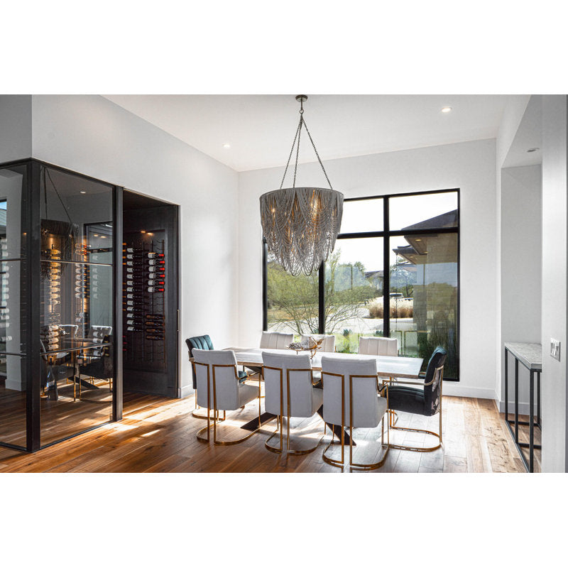 Extra Large Leather Fringe Flushmount Chandelier