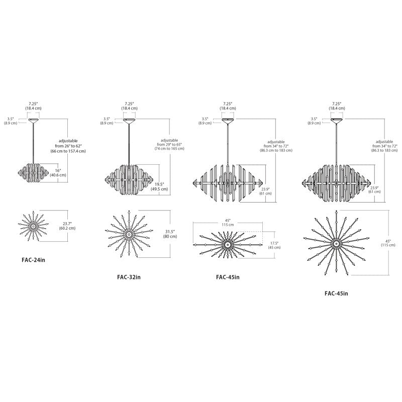 Facets 45 - Light Unique Novelty LED Chandelier