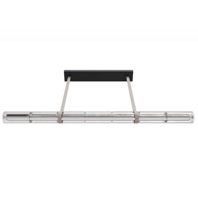 Fremont 64"W Tubular Led Pendant In Ivory/Clear Glass