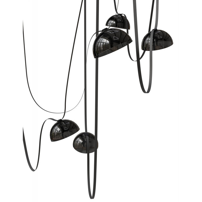 Fremont belt 7-light 826"l Pendant In Ivory/smoked Glass Bowls