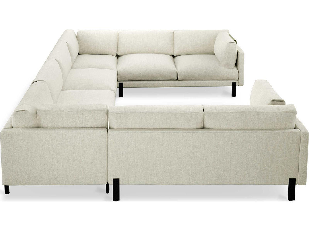 Silverlake 8-Seat U-Shaped White Fabric Sectional Sofa