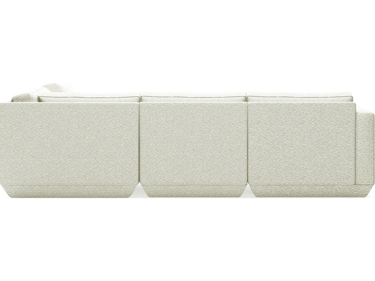 Podium 5-Piece Modular Right Facing Performance Fabric Sectional in White