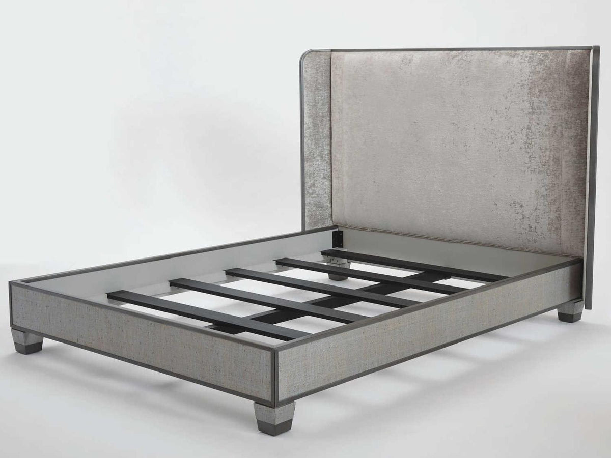Argento King Platform Bed in Pewter Gray Acacia Wood