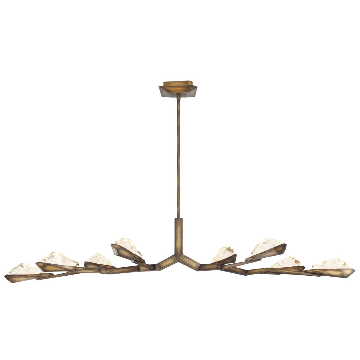 Geneva 8-light 68"w Led Chandelier In Rusted Gold/clear Crystal