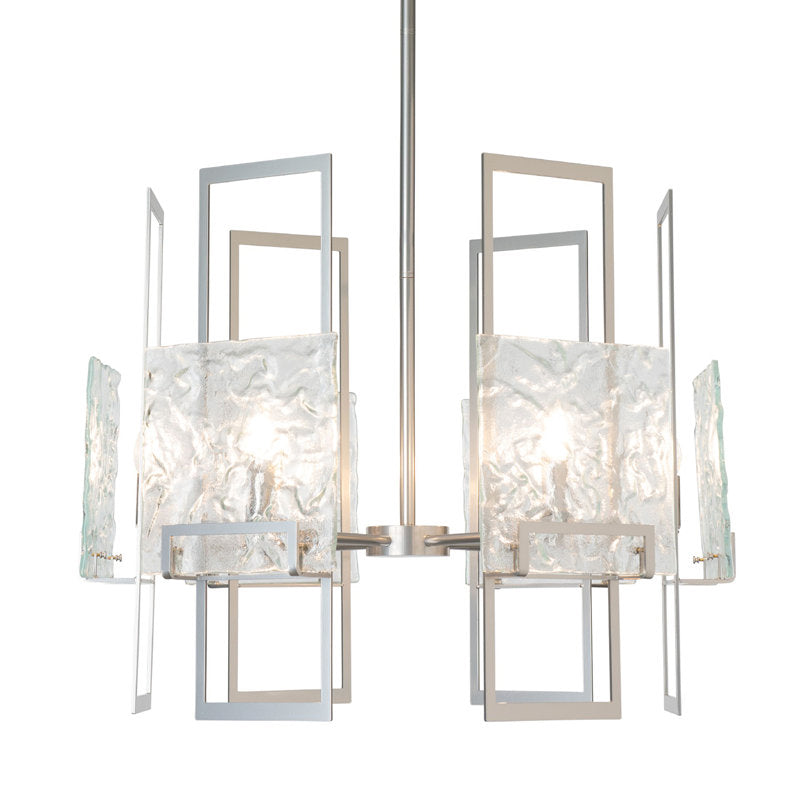 Geo Pendant - 6-Light - Vintage Platinum - Frosted Glass