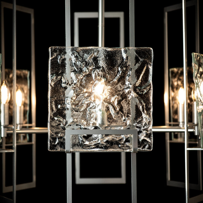 Geo Pendant - 6-Light - Vintage Platinum - Frosted Glass