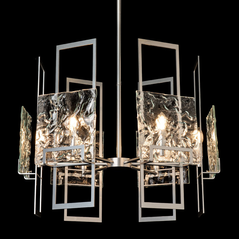 Geo Pendant - 6-Light - Vintage Platinum - Frosted Glass