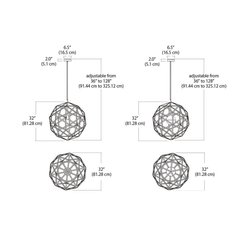 Geodome 1 - Light LED Chandelier