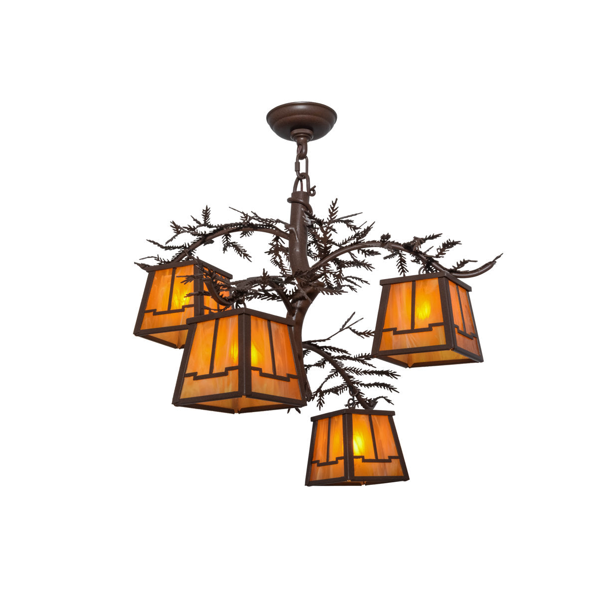 Greenbriar Oak 4 - Light Chandelier