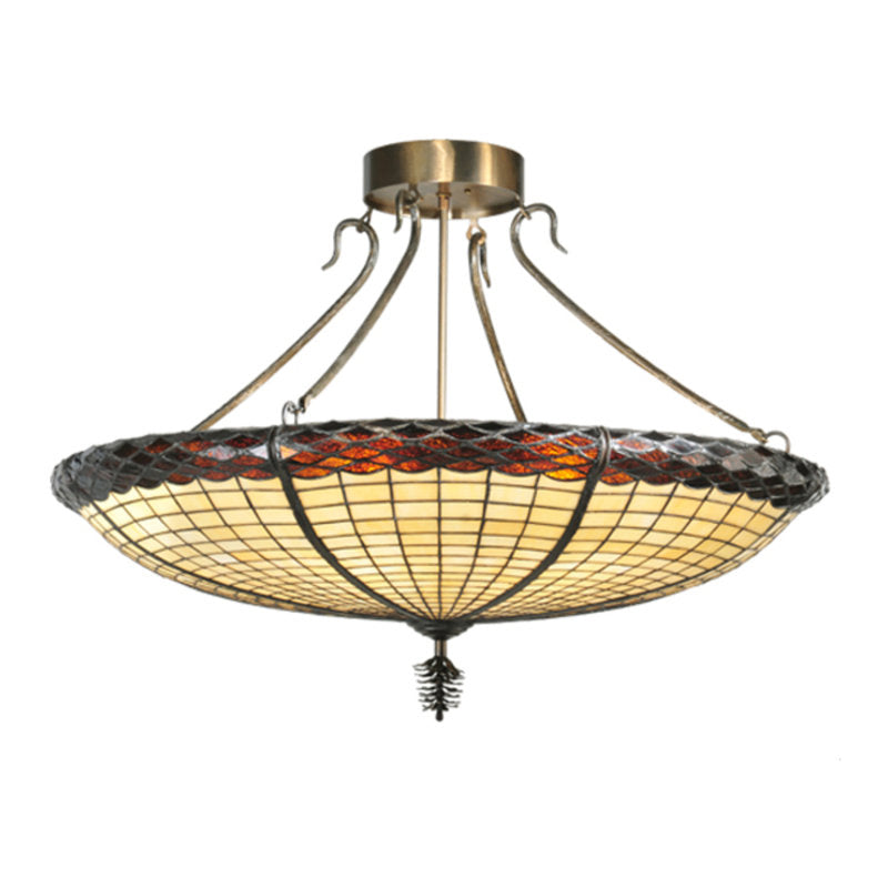 Greenbriar Oak 6 - Light Semi Flush Mount