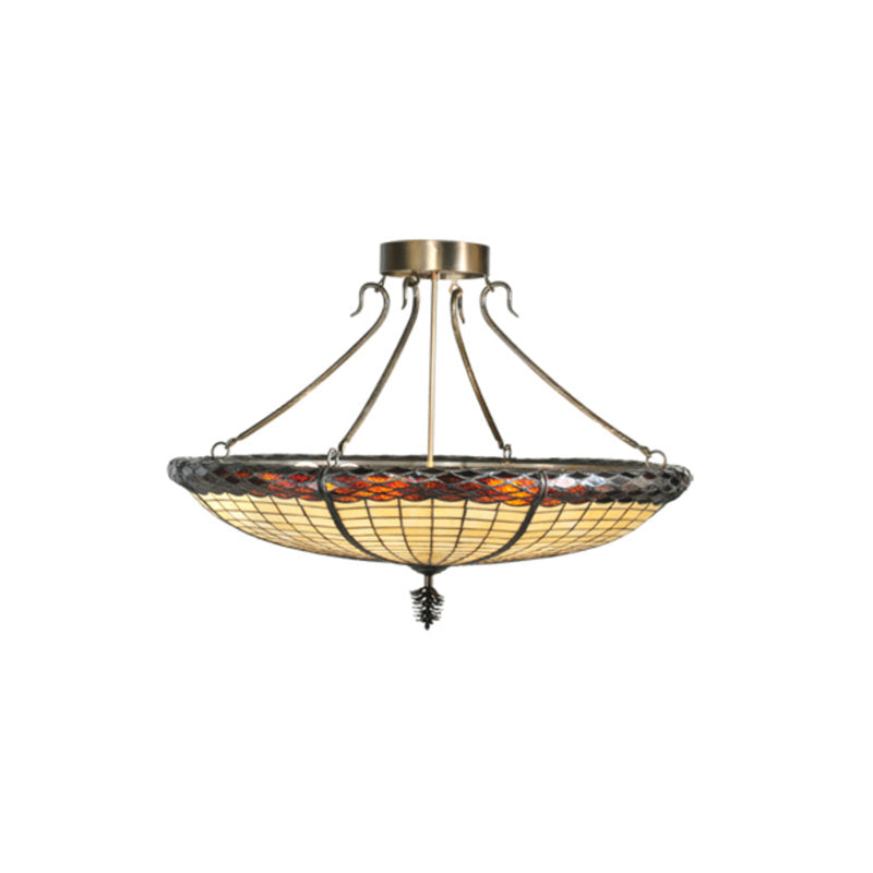 Greenbriar Oak 6 - Light Semi Flush Mount
